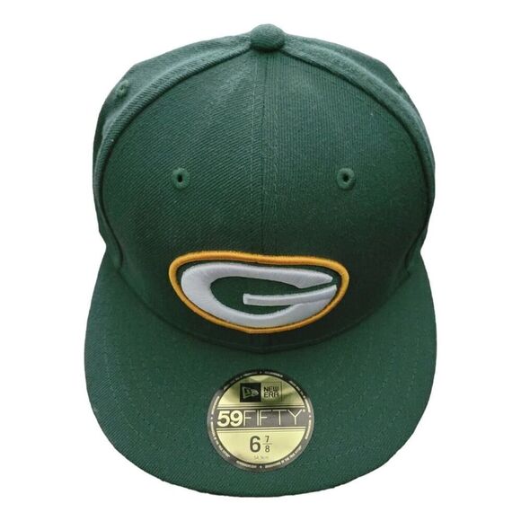 Green Bay Packers New Era 59Fifty Fitted Hat Green Cilantro Color SZ 6 7/8 - Picture 1 of 3